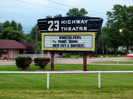 US-23 Drive-In Theater - Marquee - Photo From Water Winter Wonderland